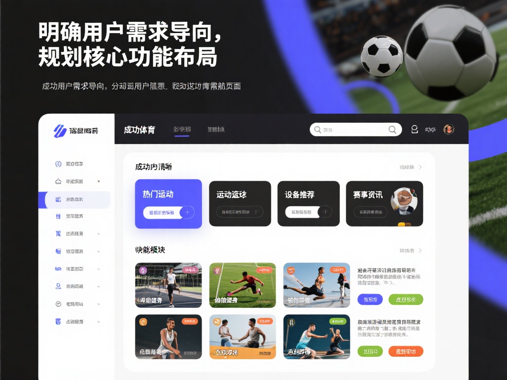 明确用户需求，规划核心功能布局
成功的体育导航页